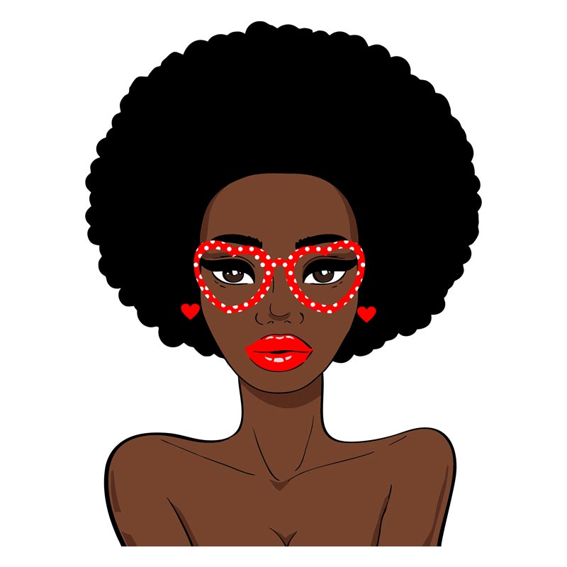 Love Induced Sensual African American Woman Vector Art