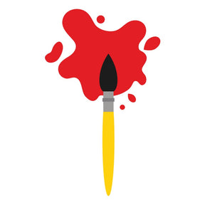 Red Ink Spread Paint Black Brush Vector Art