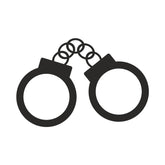 Police Gripping Handcuffs Silhouette Art