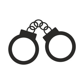 Police Gripping Handcuffs Silhouette Art