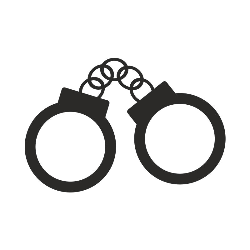 Police Gripping Handcuffs Silhouette Art
