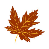 Autumn Brown Maple Leaf Vector Art