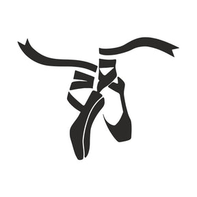 Black Ballet Slippers Silhouette Art
