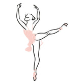 Elegant Ballet Pointe Technique Vector Art