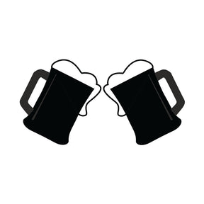 Cheering Pint of Beers Silhouette Art