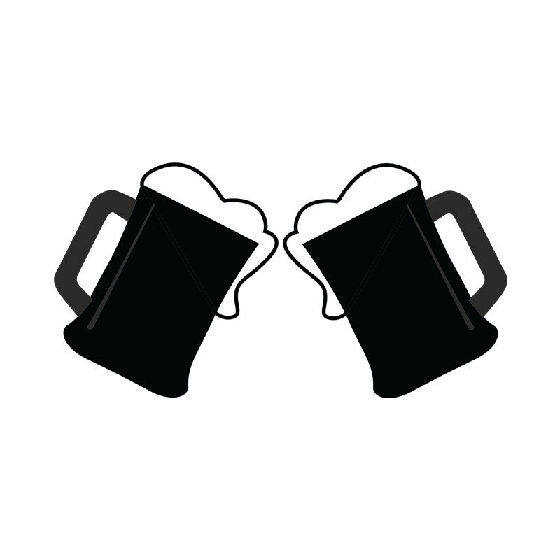 Cheering Pint of Beers Silhouette Art