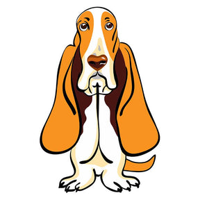 Elegant Brown and White Basset Hound Vector Art