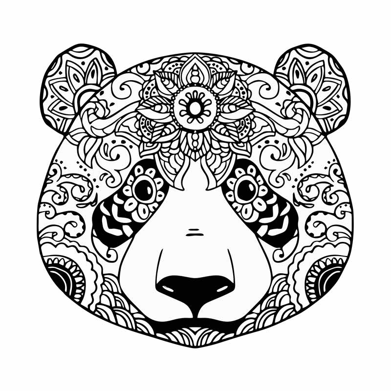 Mandala Panda Face Vector Art