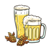 Beer Pints and Spoiled Strawberry Vector Art
