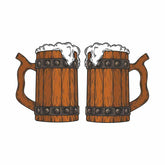 Wooden Beer Mugs Vector Art