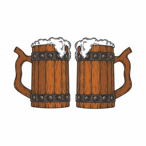 Wooden Beer Mugs Vector Art