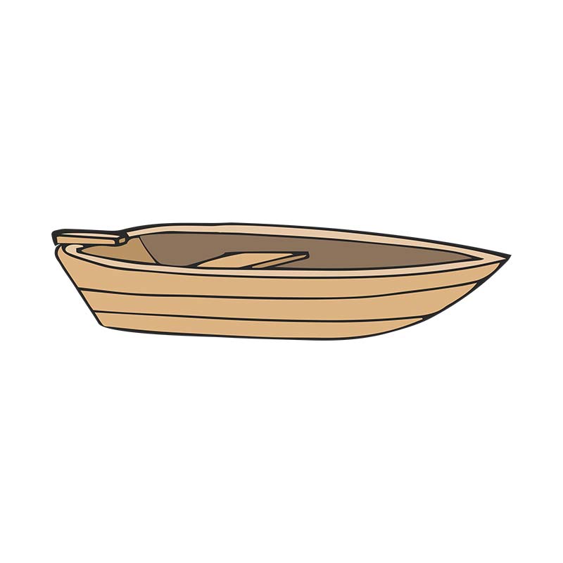 Dark Outline Boat Vector Art
