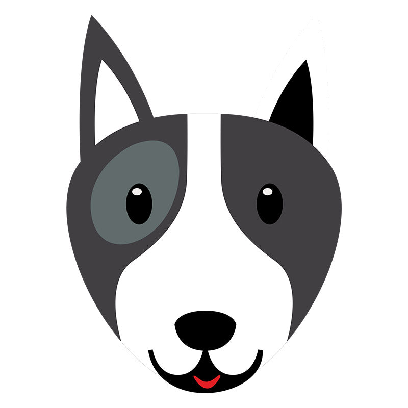 Cute Bull Terrier Face Vector Art