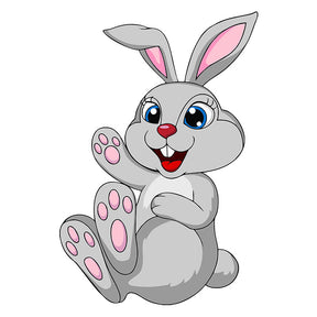 Cute Eyed Bunny Vector Art