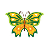 Green and Yellow Green Butterfly Vector Art