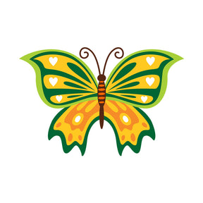 Green and Yellow Green Butterfly Vector Art