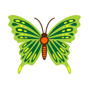 Green Decorated Colorful Butterfly Vector Art