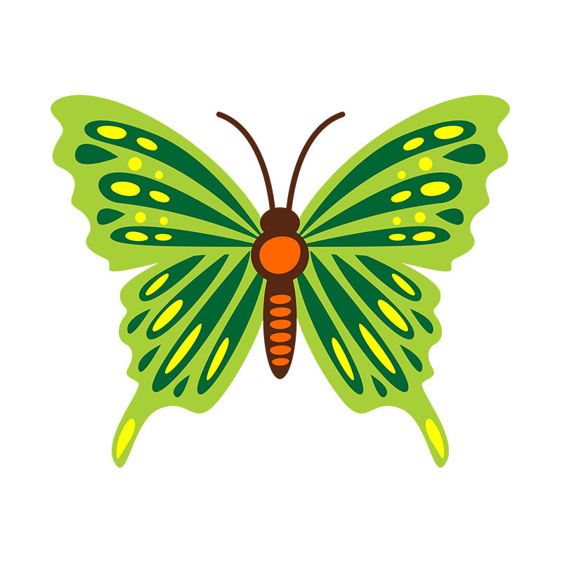 Green Decorated Colorful Butterfly Vector Art