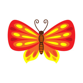 Red and Yellow Butterfly Vector Art