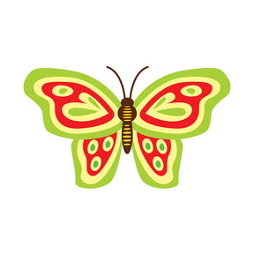 Green and Red Butterfly Vector Art