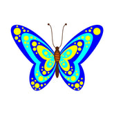 Cyan Colored Butterfly Vector Art