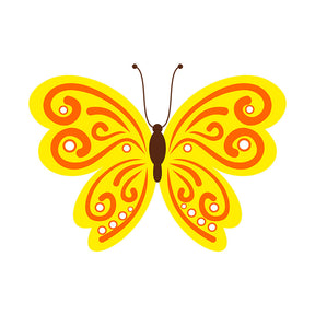 Sunny Yellow Butterfly Vector Art