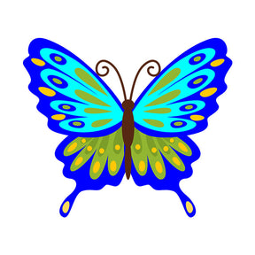 Intricate Blue Butterfly Vector Art