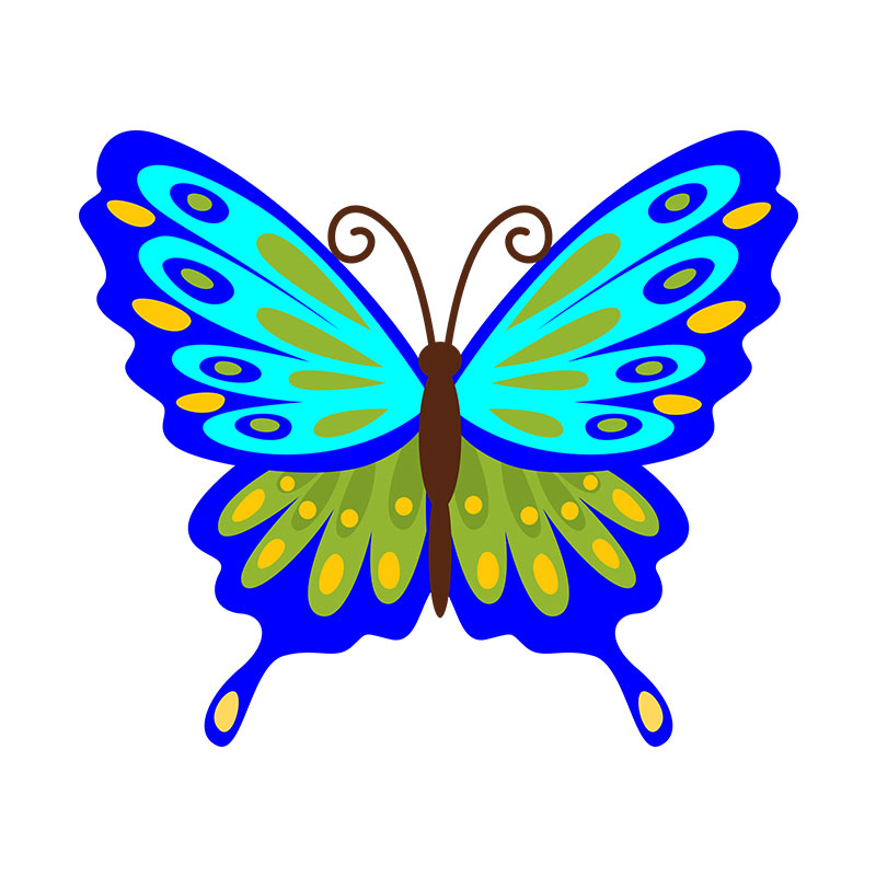 Intricate Blue Butterfly Vector Art