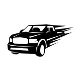 Fast Moving Pickup Silhouette Art
