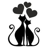 Cats in Love Silhouette Art