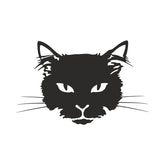 Black Cat Face Silhouette Art