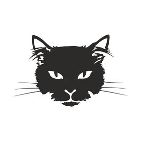 Black Cat Face Silhouette Art