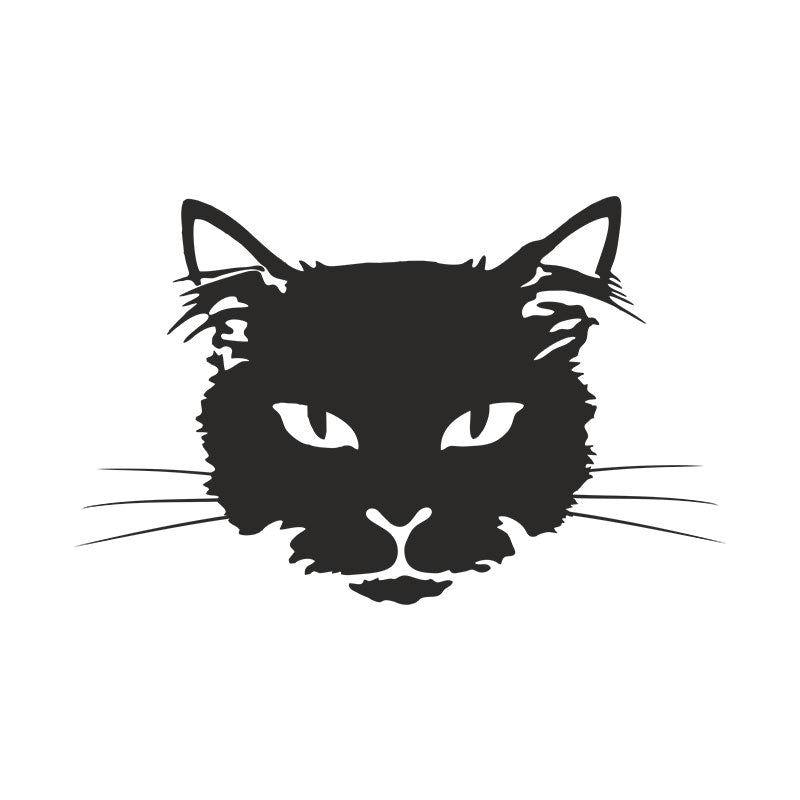 Black Cat Face Silhouette Art