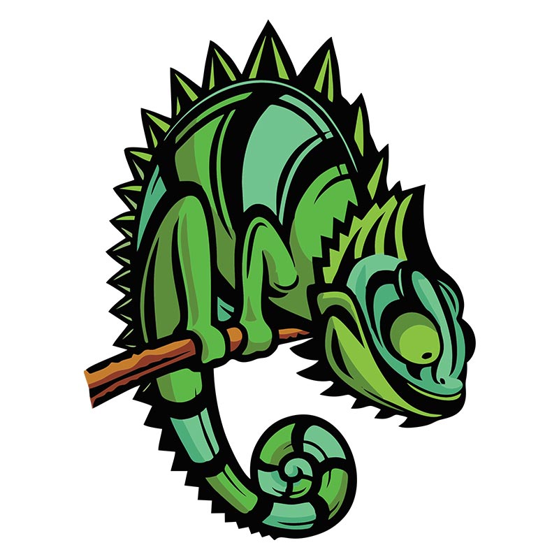 High Casqued Chameleon Vector Art