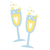 Astral Champagne Wine Glasses Vector Art