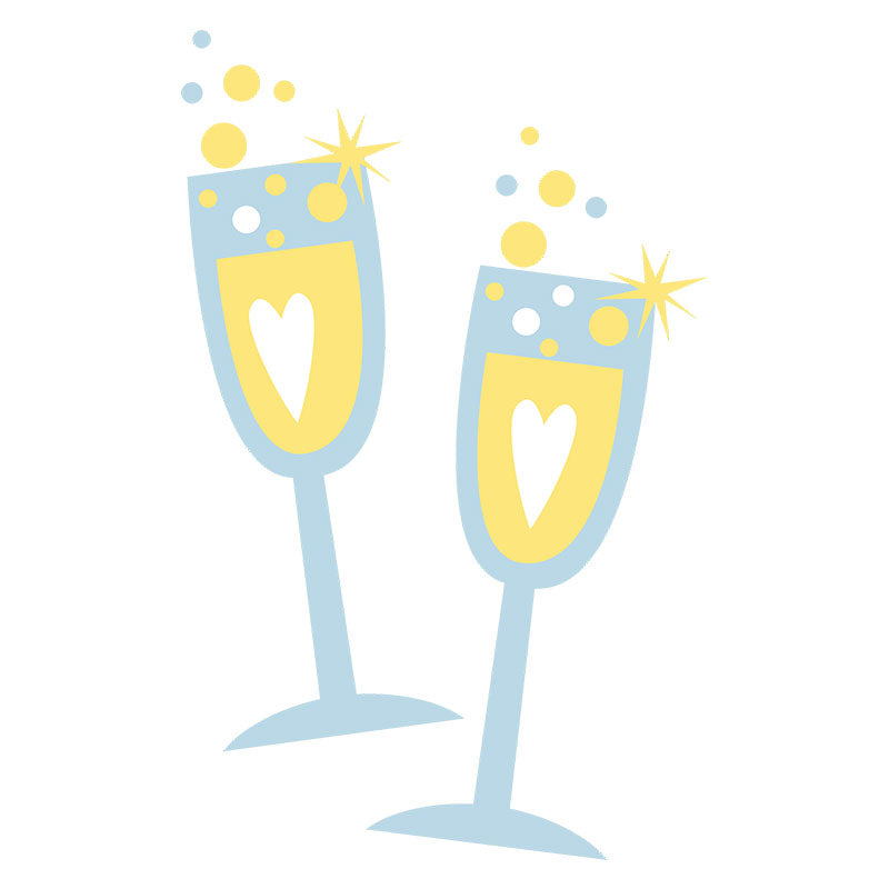 Astral Champagne Wine Glasses Vector Art