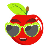 Cute Cheery Wearing Heart-Shaped Sunglasses Vector Art