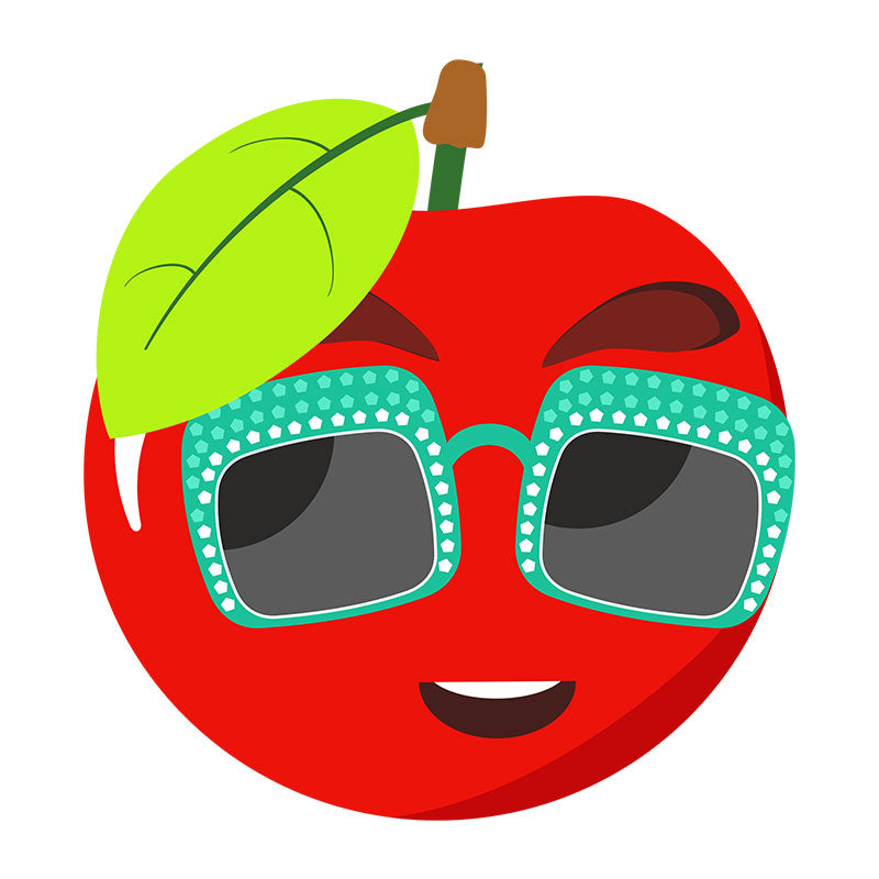 Cherry Wearing Square-Shaped Sunglasses Vector Art