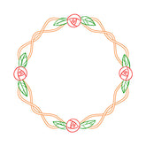 Glamorous Rose Flowers Circle Border Vector Art