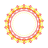 Gallant Floral Petals Mandala Circle Border Vector Art