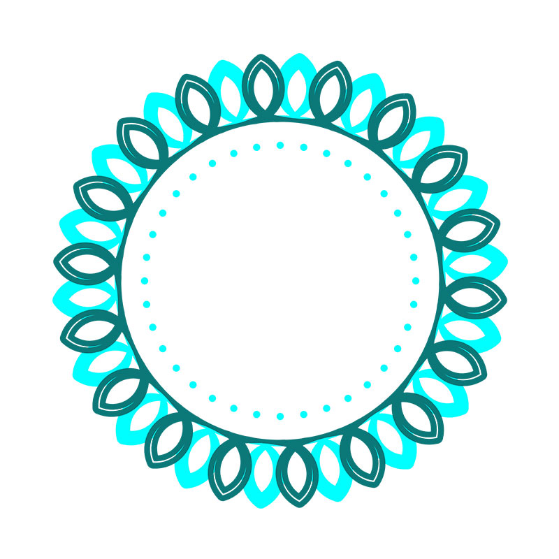 Charming Floral Leaves Mandala Circle Border Vector Art