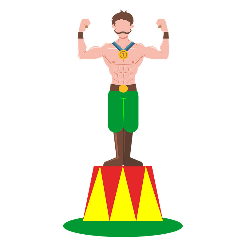 Muscular and Sturdy Circus Ring Master Vector Art