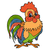 Colorful Baby Rooster Vector Art