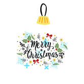 Captivating Merry Christmas Wish Bauble Vector Art