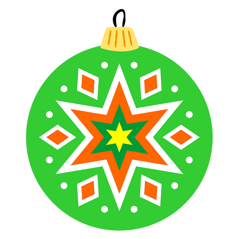 Funky Snowflake Christmas Star Bauble Vector Art