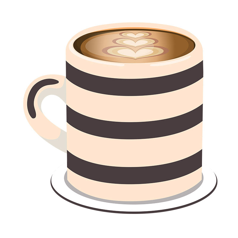 Mouth Watering Latte Coffee Vector Art