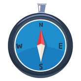 Minute Hand Compass with Directions Vector Art