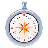Robust Silver and Gold Hand Compass Vector Art