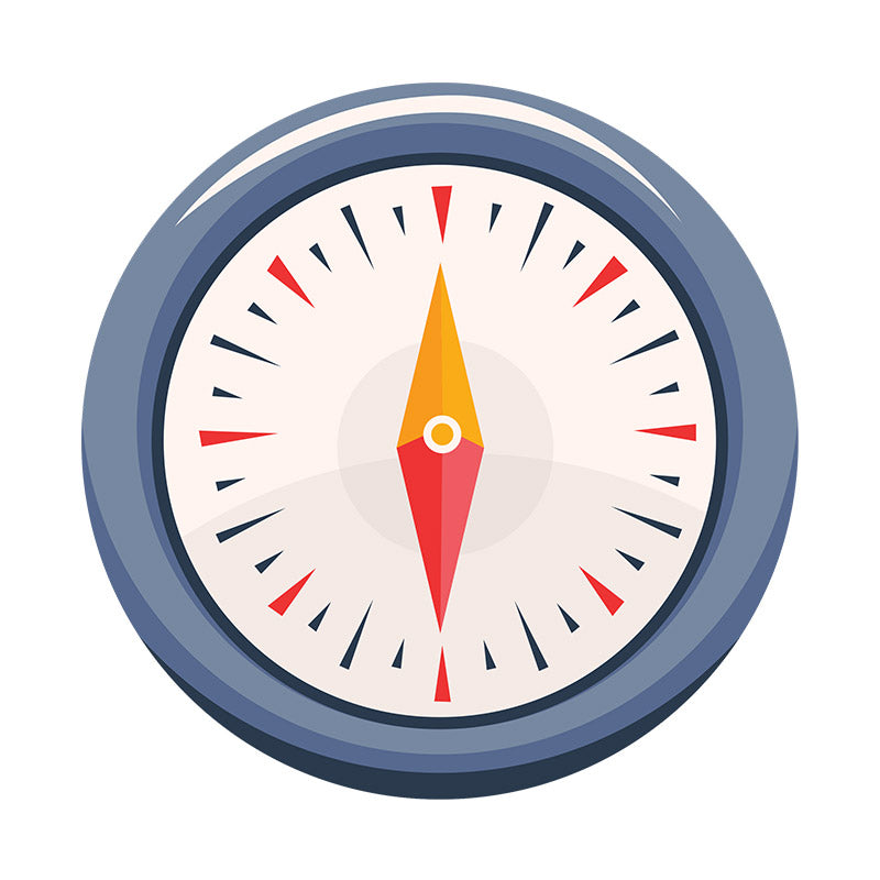 Flared Multi Color Hand Compass Vector Art