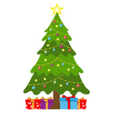 Formidable Decorated Christmas Tree with Gifts Vector Art